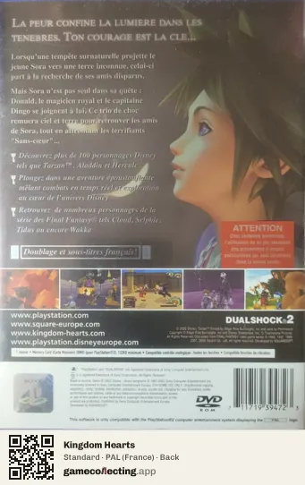 Kingdom Hearts PlayStation 2, France box back