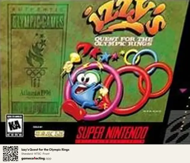 Izzy's Quest for the Olympic Rings Super Nintendo Entertainment System, NTSC box front