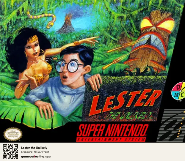 Lester the Unlikely Super Nintendo Entertainment System, NTSC box front
