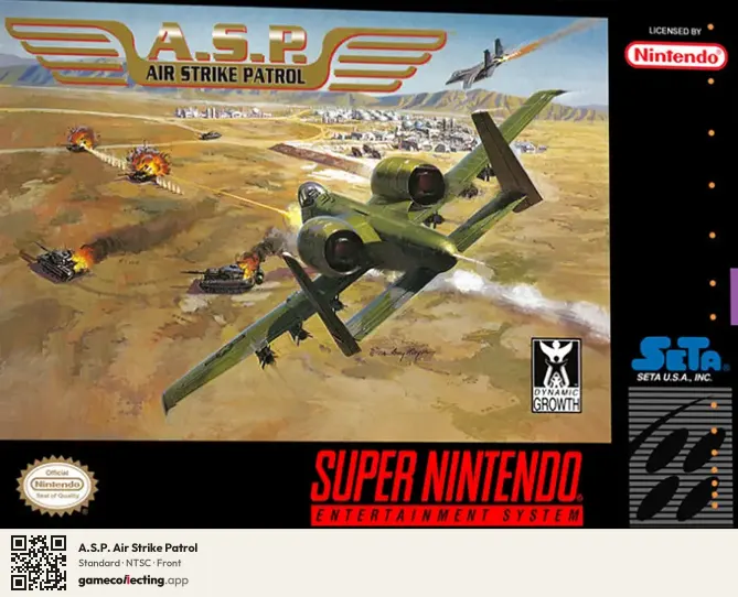 A.S.P. Air Strike Patrol Super Nintendo Entertainment System, NTSC box front