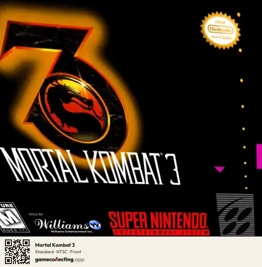 Mortal Kombat 3 Super Nintendo Entertainment System, NTSC box front