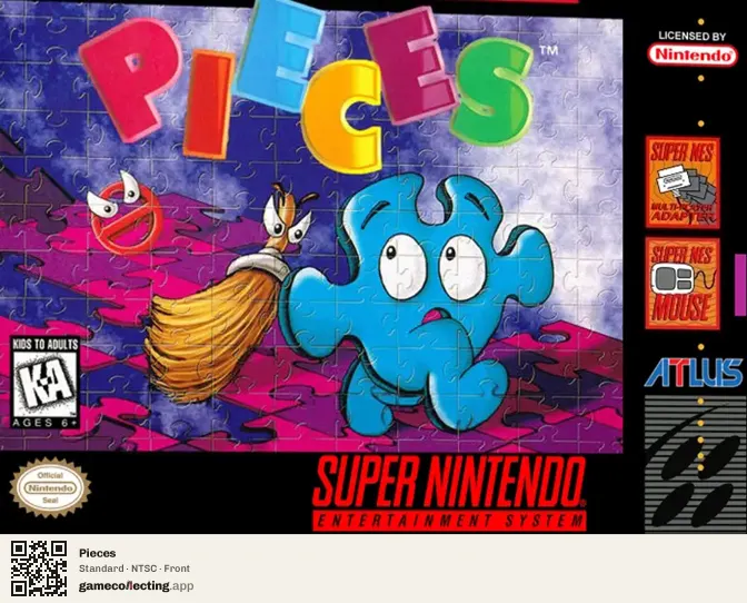 Pieces Super Nintendo Entertainment System, NTSC box front