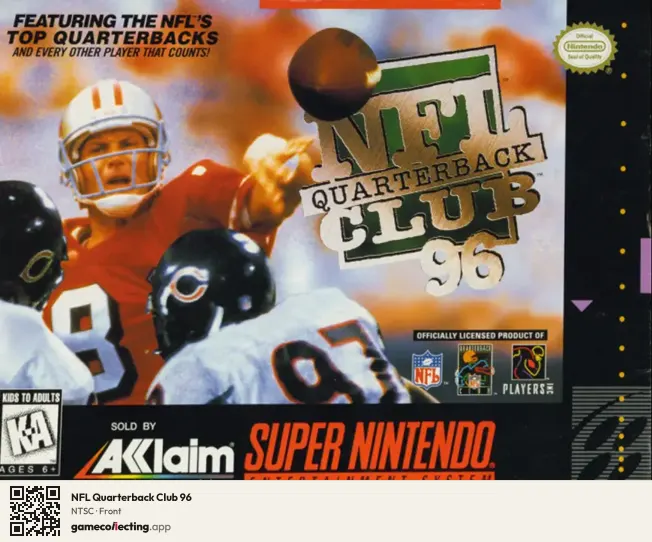 NFL Quarterback Club 96 Super Nintendo Entertainment System, NTSC box front