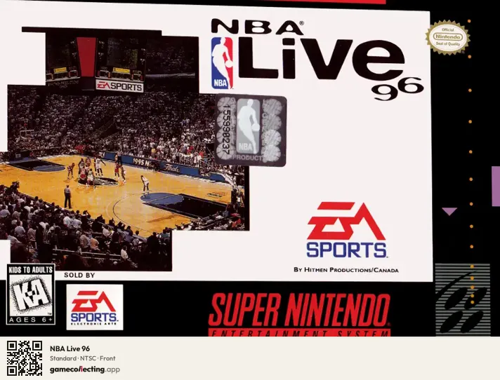 NBA Live 96 Super Nintendo Entertainment System, NTSC box front