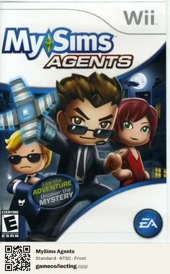MySims Agents Nintendo Wii, NTSC box front
