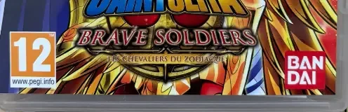 Saint Seiya: Brave Soldiers, the PEGI square on its front