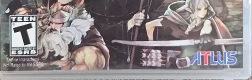 Dragon's Crown, the ESRB box on its front