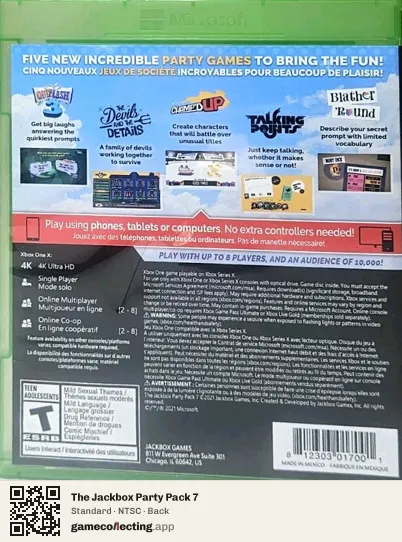 The Jackbox Party Pack 7 Xbox One, NTSC box back