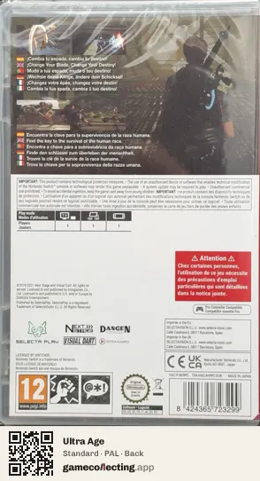 Ultra Age Nintendo Switch, PAL box back