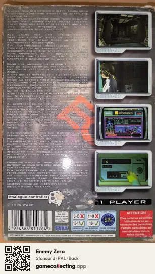 Enemy Zero Sega Saturn, PAL box back