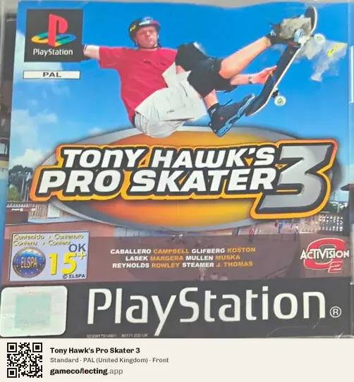 Tony Hawk's Pro Skater 3 PlayStation, United Kingdom box front