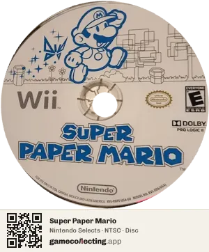 Super Paper Mario Nintendo Wii, NTSC disc