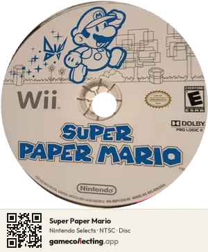 Super Paper Mario Nintendo Wii, NTSC disc