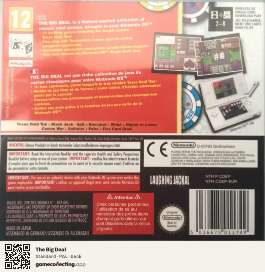 The Big Deal Nintendo DS, PAL box back