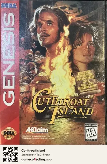 Cutthroat Island Sega Mega Drive / Genesis, NTSC box front