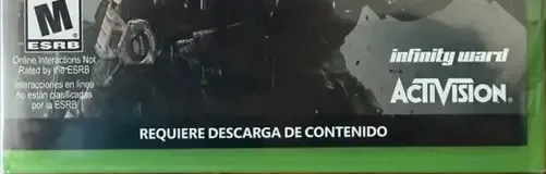 Call of Duty: Infinite Warfare, the ESRB box on its front
