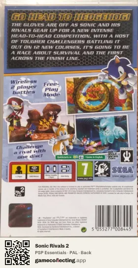 Sonic Rivals 2 PlayStation Portable, PAL box back