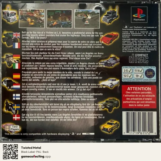 Twisted Metal PlayStation, PAL box back
