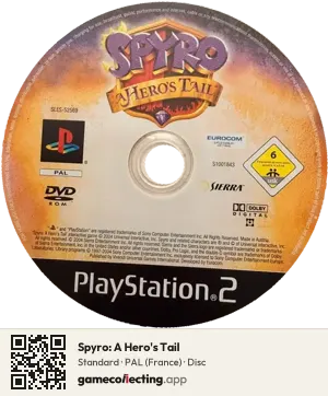 Spyro: A Hero's Tail PlayStation 2, PAL disc