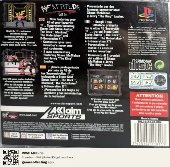 WWF Attitude PlayStation, United Kingdom box back