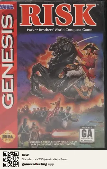 Risk Sega Mega Drive / Genesis, Australia box front