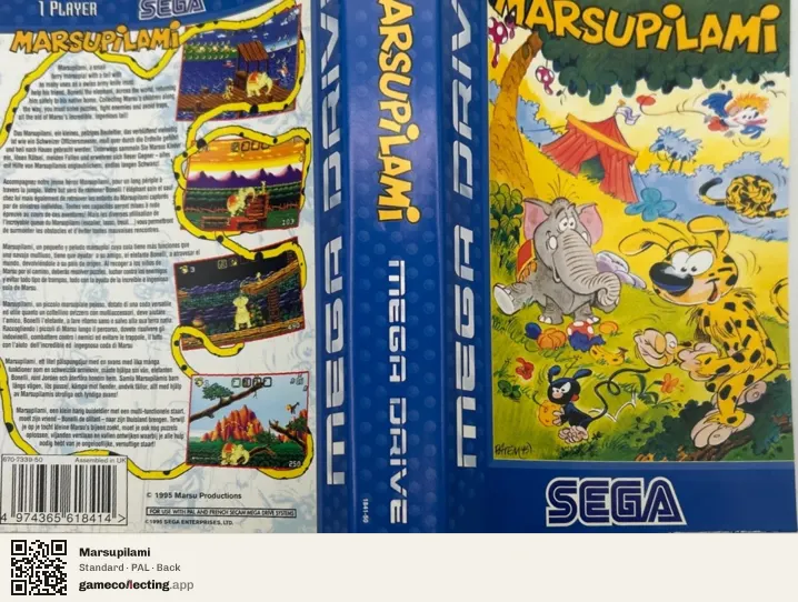 Marsupilami Sega Mega Drive / Genesis, PAL box back