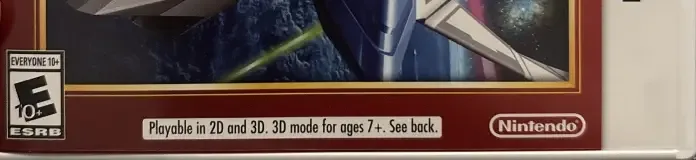 Star Fox 64 3D, the ESRB box on its front