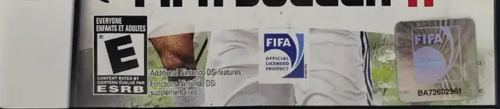 FIFA 11, the ESRB box on its front