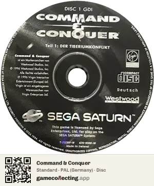 Command & Conquer Sega Saturn, PAL disc