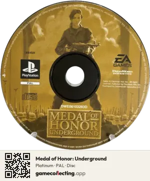 Medal of Honor: Underground PlayStation, PAL disc