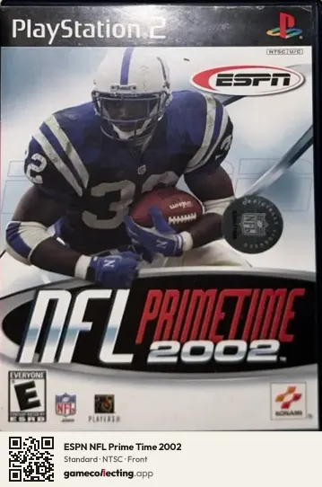 ESPN NFL Prime Time 2002 PlayStation 2, NTSC box front