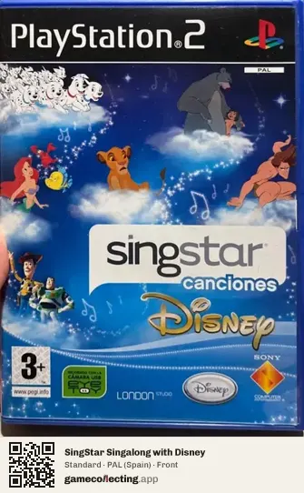 SingStar Singalong with Disney PlayStation 2, Spain box front