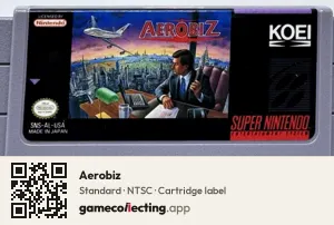 Aerobiz Super Nintendo Entertainment System, NTSC cartridge label