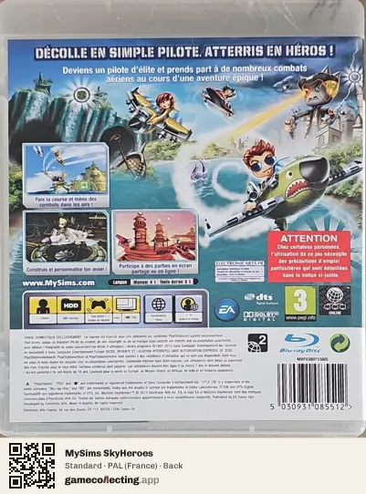 MySims SkyHeroes PlayStation 3, France box back