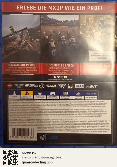 MXGP Pro PlayStation 4, Germany box back