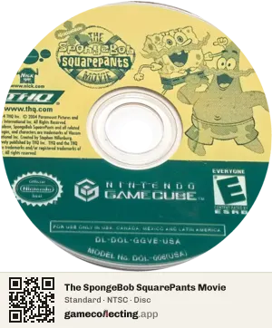 The SpongeBob SquarePants Movie Nintendo GameCube, NTSC disc