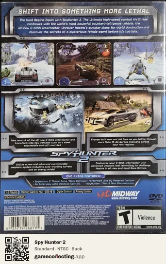 Spy Hunter 2 PlayStation 2, NTSC box back