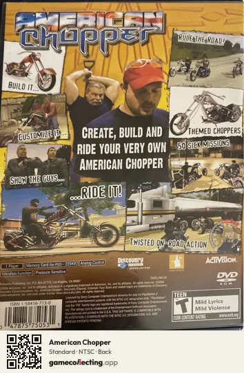 American Chopper PlayStation 2, NTSC box back
