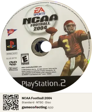 NCAA Football 2004 PlayStation 2, NTSC disc