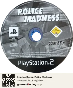 London Racer: Police Madness PlayStation 2, PAL disc