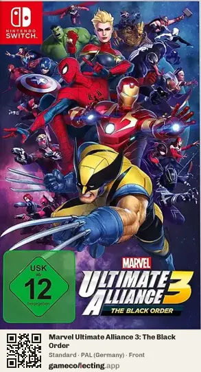 Marvel Ultimate Alliance 3: The Black Order Nintendo Switch, Germany box front