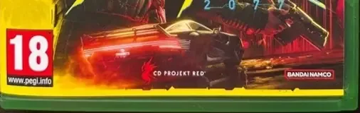 Cyberpunk 2077, the PEGI square on its front