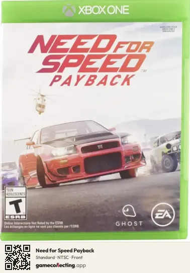 Need for Speed Payback Xbox One, NTSC box front