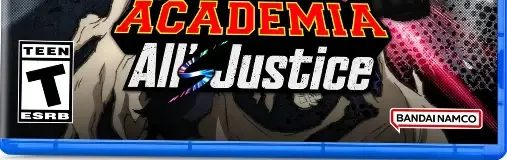 My Hero Academia: All's Justice, the ESRB box on its front