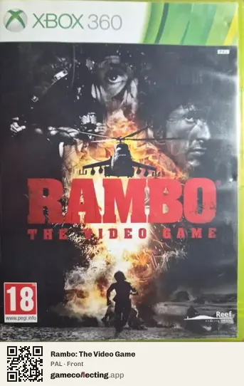 Rambo: The Video Game Xbox 360, PAL box front
