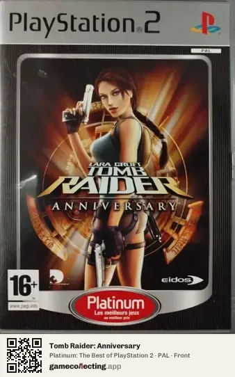 Tomb Raider: Anniversary PlayStation 2, PAL box front