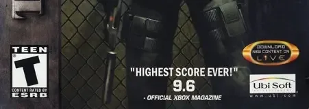 Tom Clancy's Splinter Cell, the ESRB box on its front