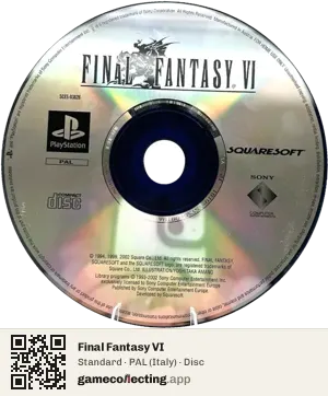 Final Fantasy VI PlayStation, PAL disc
