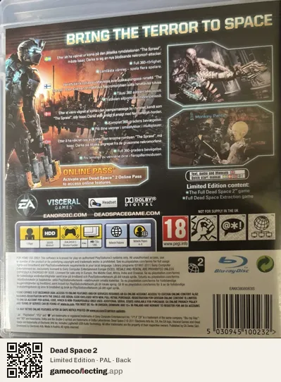 Dead Space 2 PlayStation 3, PAL box back