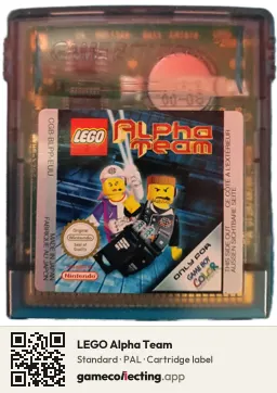 LEGO Alpha Team Game Boy Color, PAL cartridge label